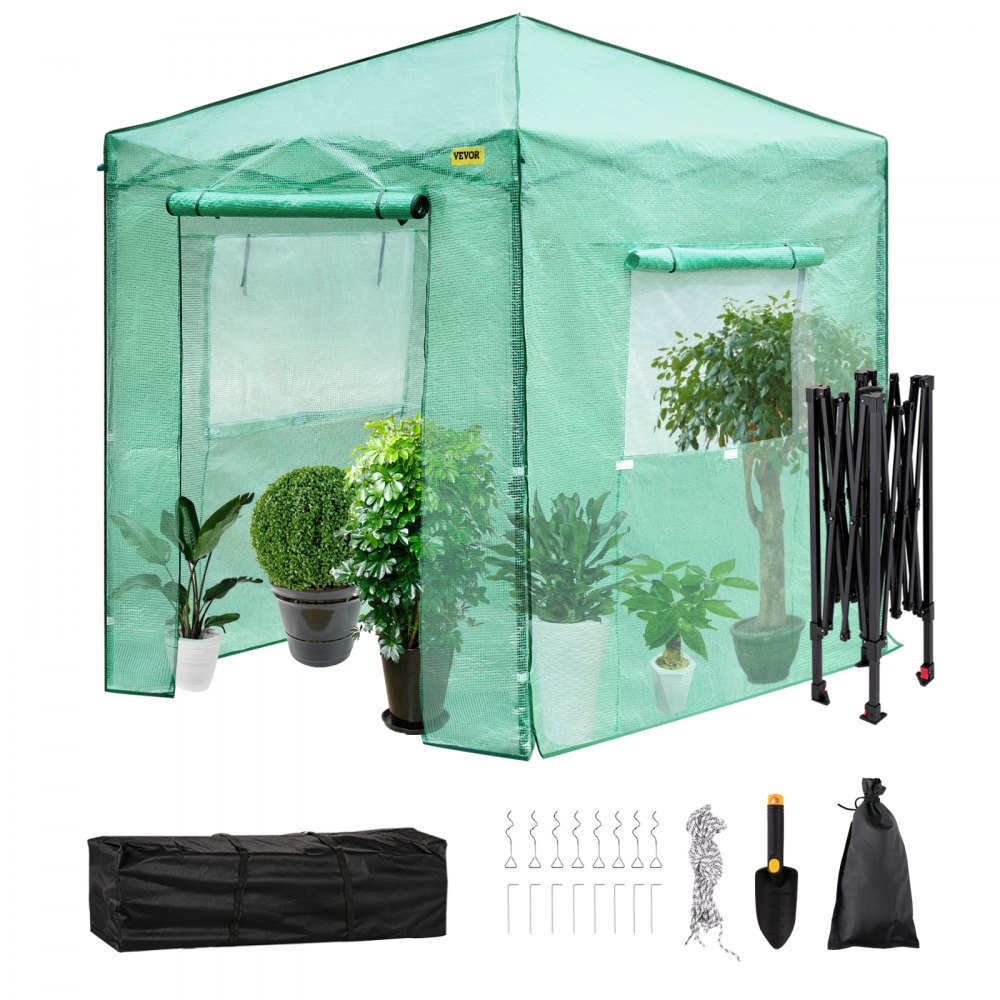 VEVOR begehbares Gewächshaus, tragbarer PopupGarten, 2,4 x 1,8 m, mit