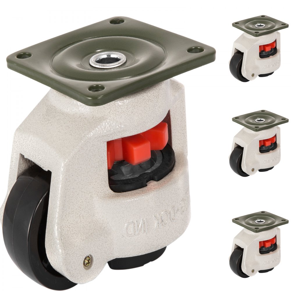 GD-60F Lenkrolle 4er-Set – Höhenverstellbare Nivellierrolle, 500 Kg Gesamtlast, Für Werkbänke Und Schwere Maschinen