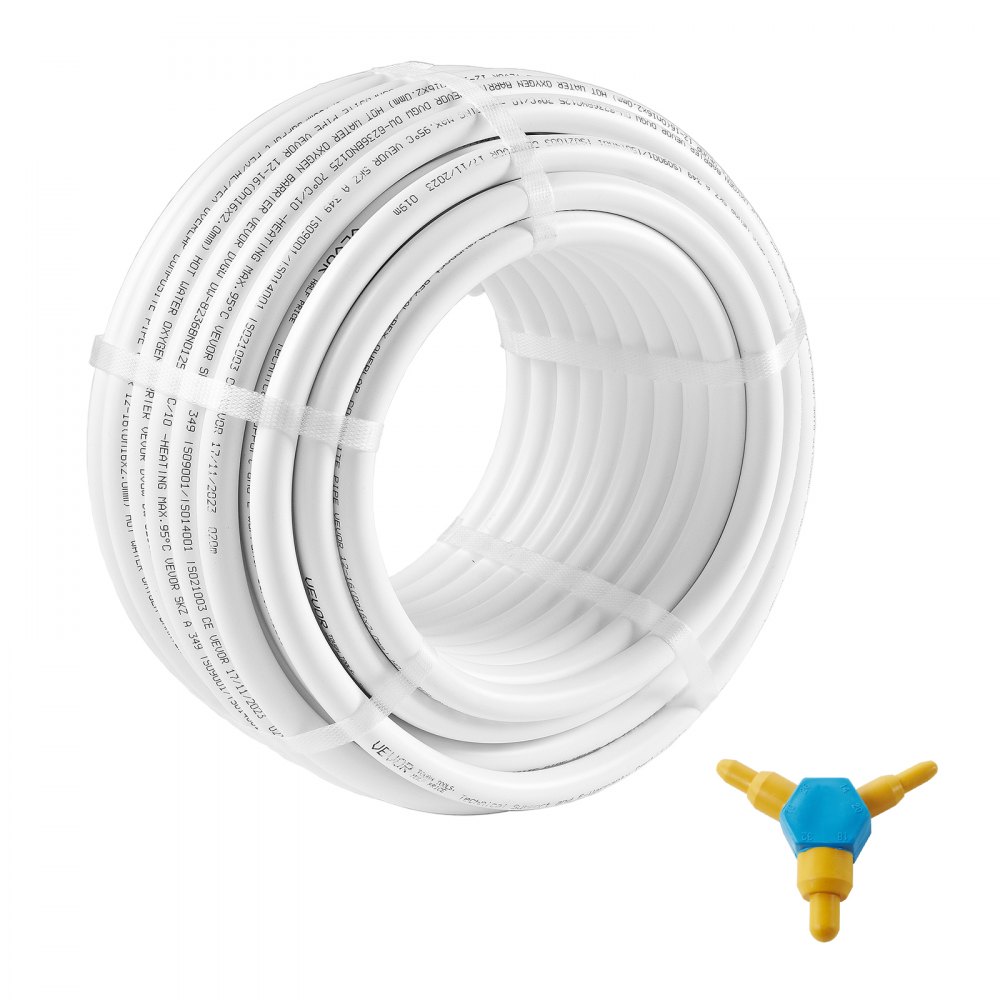 VEVOR Aluverbundrohr Aluminium Mehrschichtverbundrohr 25 m Weiß PEX ...