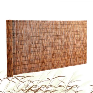 ZNCMRR Schilfrohr-Zaunrolle, 1,2 M X 4,8 M – Natürlicher Sichtschutz Für Balkon, Terrasse & Garten, Braun