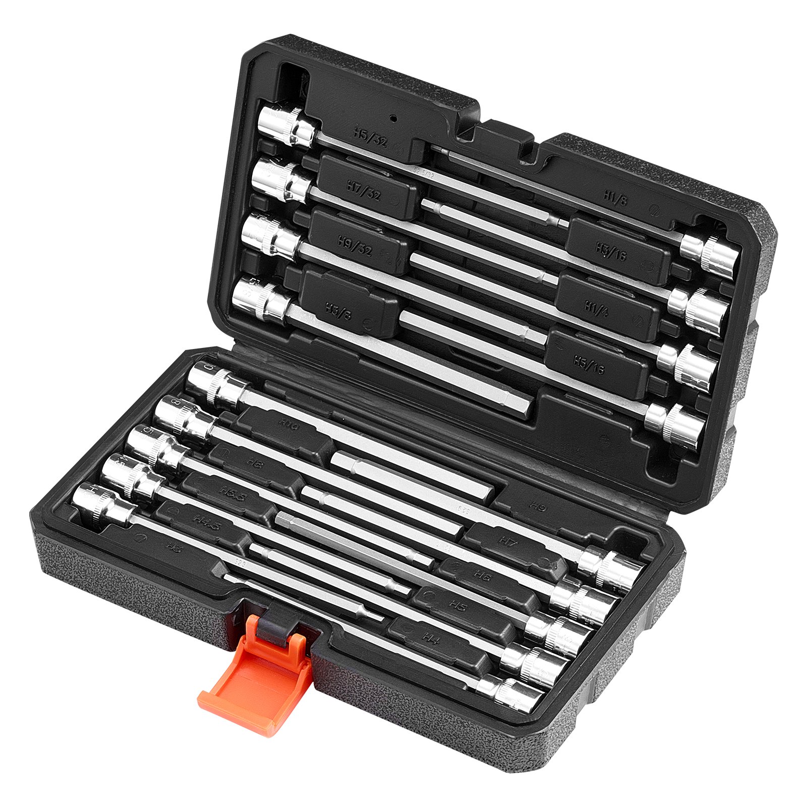 Inbus Socket VEVOR Extra langer Inbus-Steckschlüsselsatz 18-tlg. mit 3/8 Zoll ...