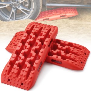 KATSU Tools 2x Bergungs-Traktionsbretter | 10T Tragkraft, Mit Wagenheber-Basis, Für Sand/Schlamm/Schnee