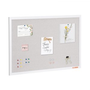 Weiße Kork-Pinnwand 40x30 Cm – Mit Eichenholz-Rahmen, Für Wandmontage, Inkl. Montagematerial