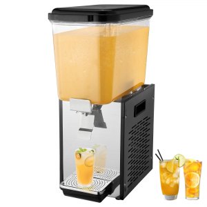 VEVOR Getränkespender Mit 2 Tanks Je 12 L – Edelstahl, Kühlung 7–12 °C, 286 W – Perfekt Für Partys, Catering & Restaurants