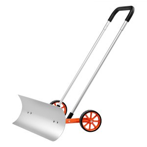 BACOENG Schneeschaufel, Schneeschieber Breite 450 mm, mit D-Förmigem Hilfsgriff Ergonomisches Hochwertiges, Schneeschaufel Metall Für Fahrspur Garten