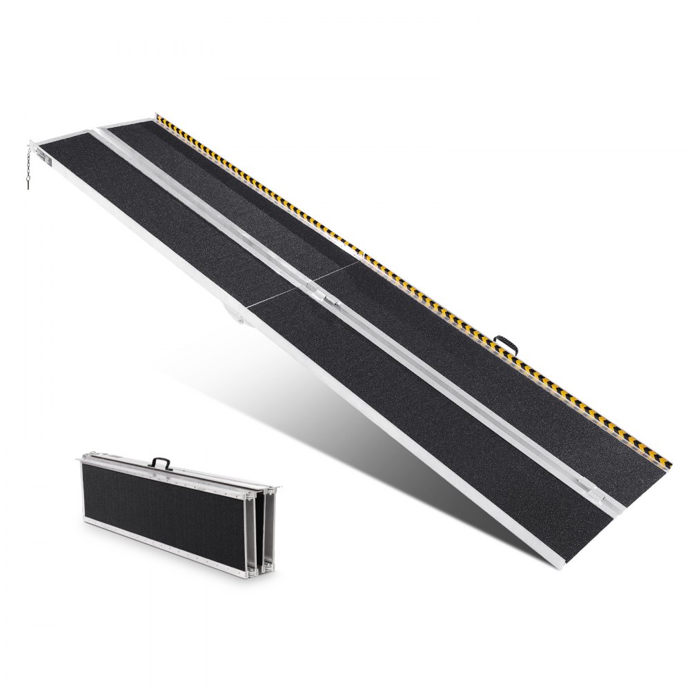 Tragbare Rollstuhlrampe 1,8 M – Rutschfeste Aluminium-Rampe, Klappbar, Bis 272 Kg Belastbar