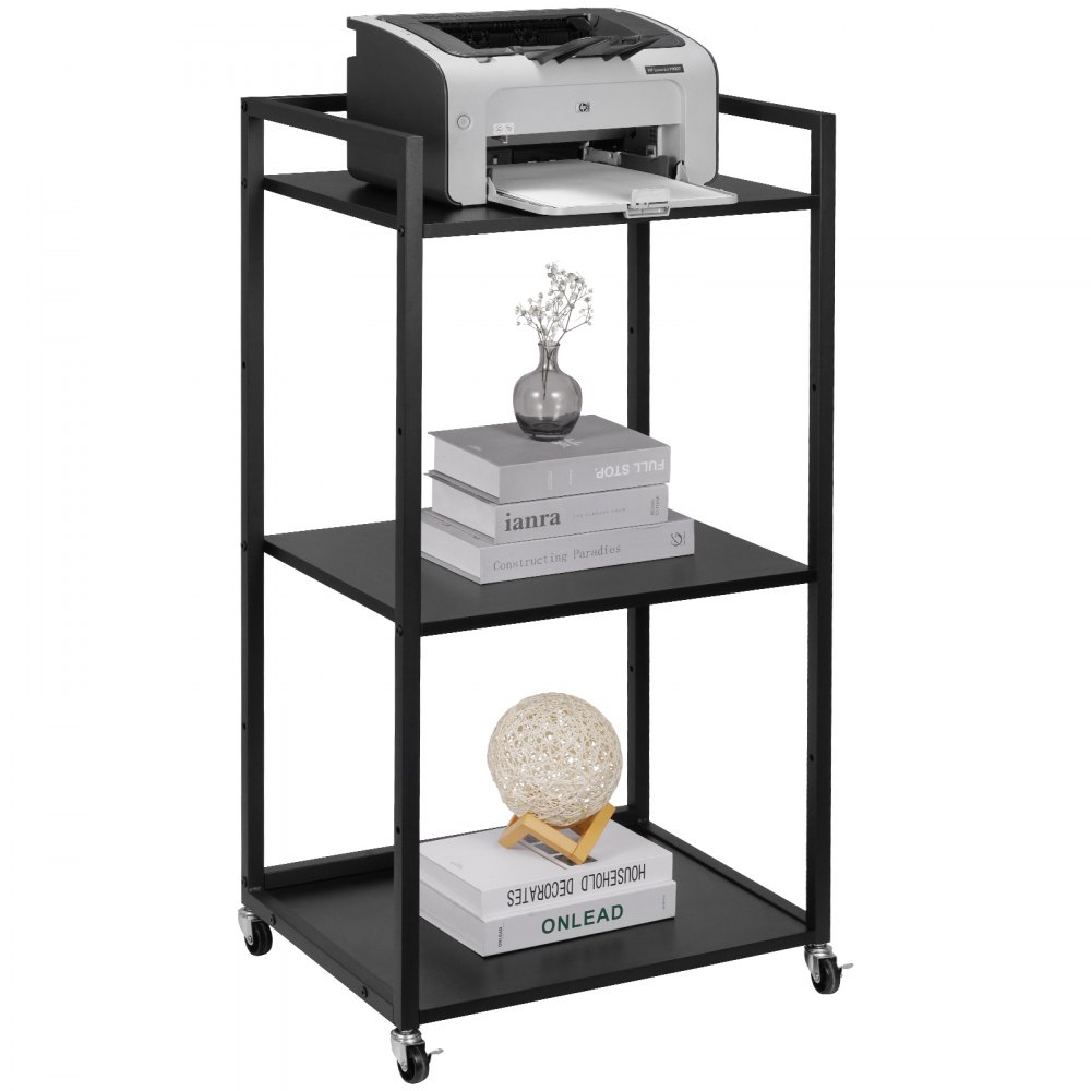 PUNCIA 2-Ebenen Druckertisch mit Rollen 50 x 50 x 30 cm Druckerständer | Druckerwagen mobiles