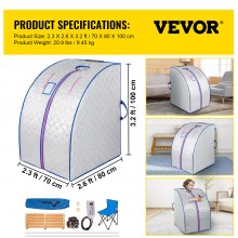 VEVOR Olla de Sauna de Vapor, 28 x 32 x 38 pulgadas, Sauna Casera Cabina de Vapor Spa Personal, 220 V, Cabina de Sauna Portátil para Aumentar la Energía Corporal, Perder Peso y
