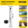 VEVOR Bomba Sumergible para Pozo 220 V 0,8 kW Bomba de Agua Pozos de Acero Inoxidable Bomba para Pozos Profundos Caudal Máximo de 7,000 L/h Bomba de Presión Sumergible con Cable de Conexión de 18 m