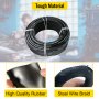 Manguera hidráulica VEVOR con caucho de alta calidad y trenza de alambre de acero, etiquetada como &quot;material resistente&quot;.