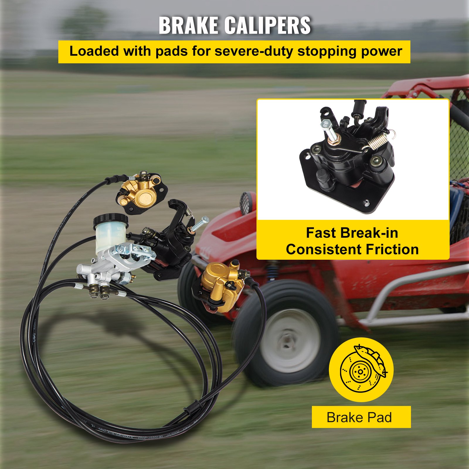 VEVOR Juego de cilindro maestro Go-Kart Cable hidráulico Longitud 860 mm 150 cc Trailmaster Hammerhead Ideal para entusiastas de los karts de bricolaje