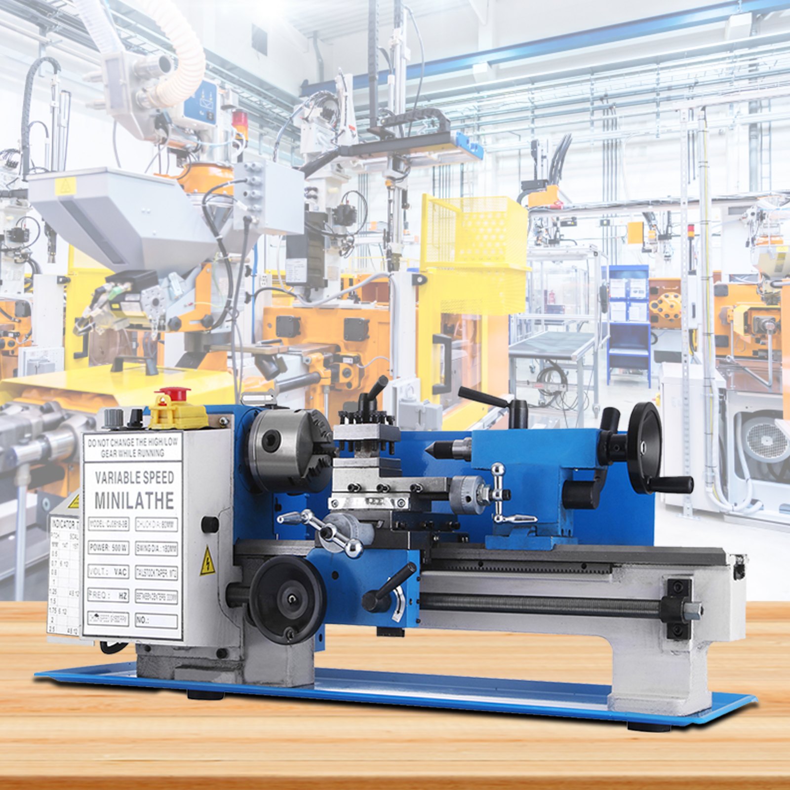 VEVOR Torno Metal 180 x 300 MM Torno de Trabajo Velocidad Variable 50 - 2250RPM