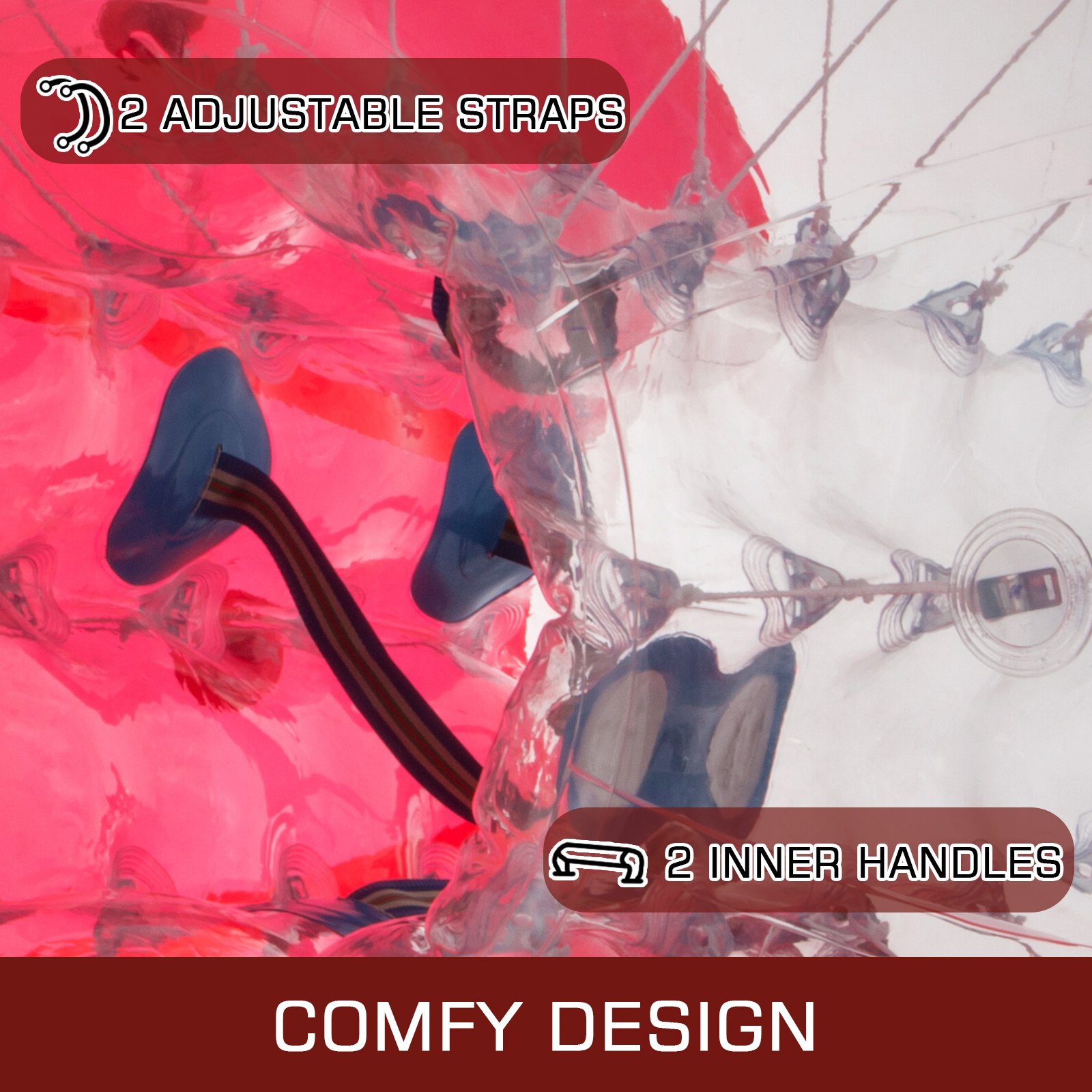 Balón de Fútbol Inflable de Burbuja de Parachoques Bola de Hámster Humano Gigante de 4 Pies (1,2 m)