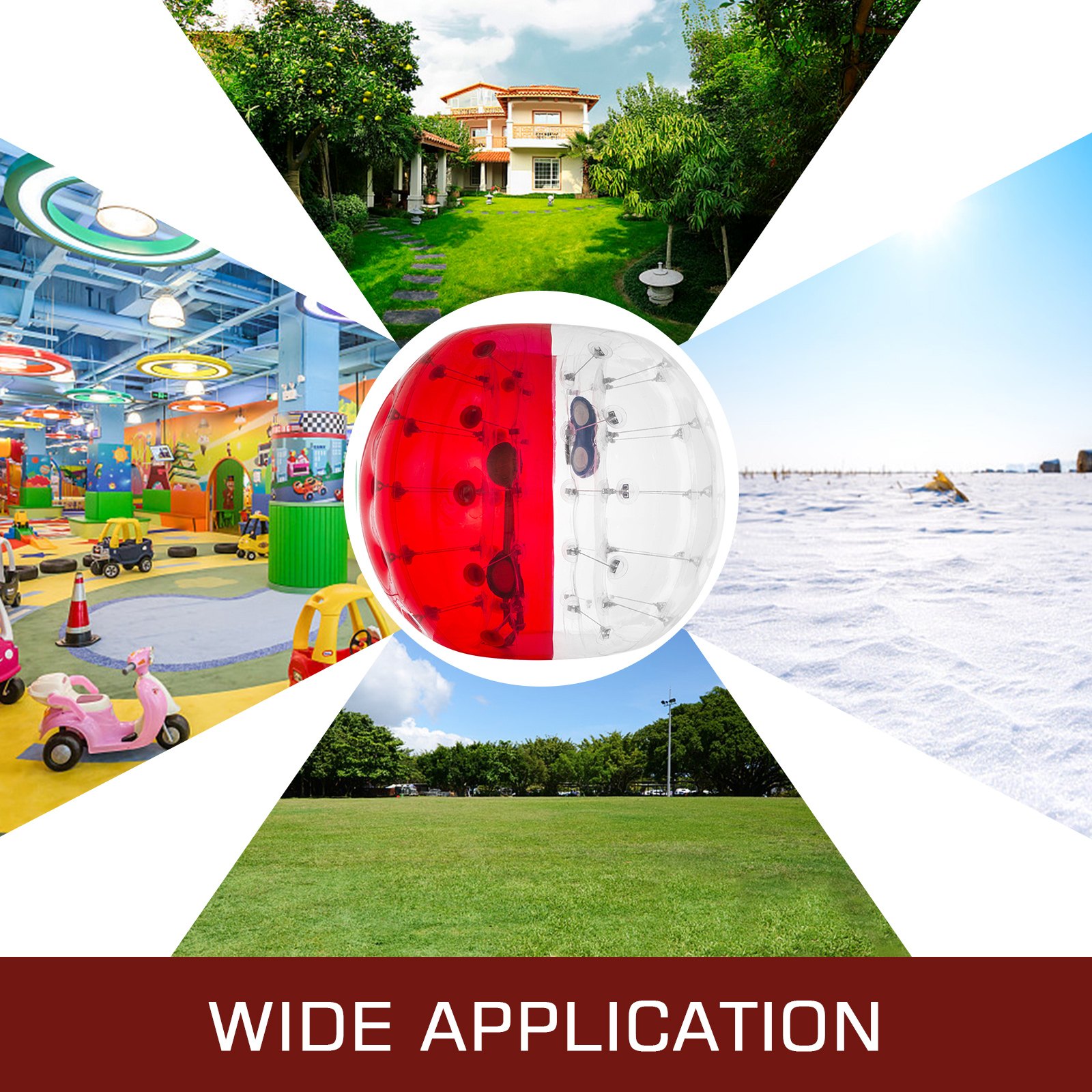 Balón de Fútbol Inflable de Burbuja de Parachoques Bola de Hámster Humano Gigante de 4 Pies (1,2 m)