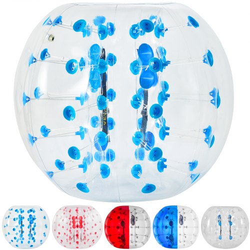 VEVOR Bubble Soccer Pelota de Burbuja Zorb Ball Bola Inflable Pelotas Hinchables Gigantes Bubble Ball Bubble Football 1.2 M Transparente con Punto Azul con Manijas