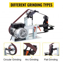 VEVOR Lijadora de Banda con 3 Cintas de 50 x 2082 mm, Lijadora Eléctrica de Correa con Motor de Cobre Puro Velocidad Constante 2800 r/min, Lijadora Pulidora Amoladora 1500 W para Pulir Herramientas