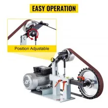 VEVOR Lijadora de Banda con 3 Cintas de 50 x 2082 mm, Lijadora Eléctrica de Correa con Motor de Cobre Puro Velocidad Constante 2800 r/min, Lijadora Pulidora Amoladora 1500 W para Pulir Herramientas