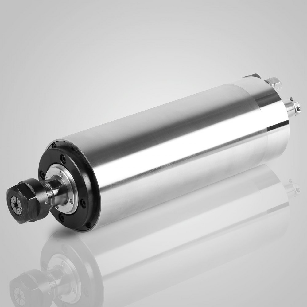 VEVOR 1,5 KW con Refrigeración por Agua Motor de Giro 65 x 188 mm 1,5 KW 8000-24000 R/min 220V~250V ER11(3,175mm,4mm,6mm) Mandril de Pinza, 1,5KW Variador de Frecuencia 208-240VAC 48-63Hz 1 y 3 Fases