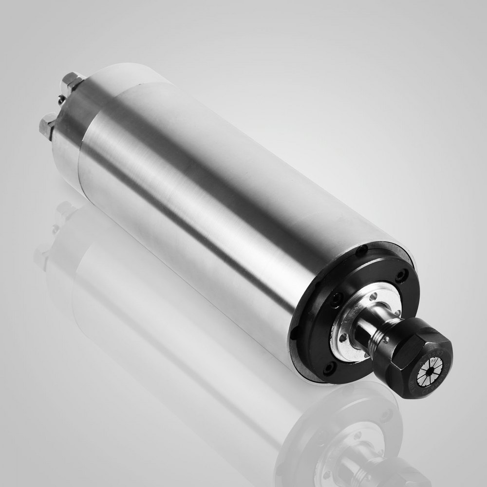 VEVOR 1,5 KW con Refrigeración por Agua Motor de Giro 65 x 188 mm 1,5 KW 8000-24000 R/min 220V~250V ER11(3,175mm,4mm,6mm) Mandril de Pinza, 1,5KW Variador de Frecuencia 208-240VAC 48-63Hz 1 y 3 Fases
