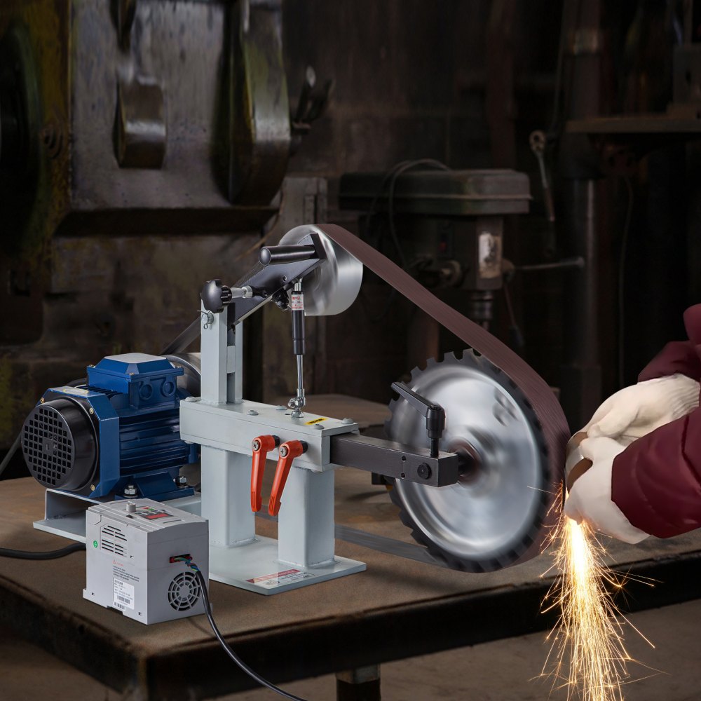 Mophorn Belt Sander 1500 W Belt and Disc Sander 5.08 x 208.28 cm Belt Size Belt Sander 1 Phase to 3 Phase Sander 427 x 30.5 cm Rubber Disc Belt Disc Sander