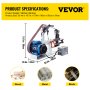 VEVOR Lijadora de Banda, 1500 W Lijadora Eléctrica de Correa con Motor de Cobre Puro, Velocidad Variable 0-2800 r/min, Tamaño de Cintas 5 x 208 cm, Lijadora Pulidora Amoladora para Pulir Herramientas