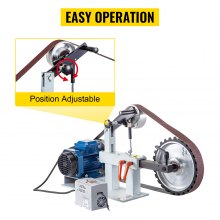 VEVOR Lijadora de Banda, 1500 W Lijadora Eléctrica de Correa con Motor de Cobre Puro, Velocidad Variable 0-2800 r/min, Tamaño de Cintas 5 x 208 cm, Lijadora Pulidora Amoladora para Pulir Herramientas