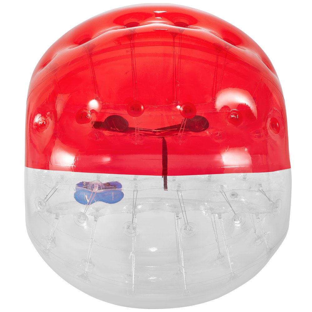 Bubble Soccer Pelota de Burbuja Zorb Ball Bola Inflable Pelotas Hinchables Gigantes Bubble Ball Bubble Football 1.5 M Transparente y Rojo con Manijas