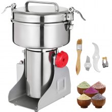 VEVOR Molino Maíz Eléctrico Amoladora Molino de Harina en Polvo 19 cm x 13 cm x 36 cm 21.000 W Molinillo de Granos Eléctrico de Acero Inoxidable