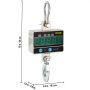 VEVOR Báscula de Grúa Electrónica con Color de Plata 1000 kg Escala con Gancho Resistente Resolución 0,5 kg Escala de Grúa Digital, Mini Báscula Colgante Portátil con Pantalla LCD para Maletas de Viaje