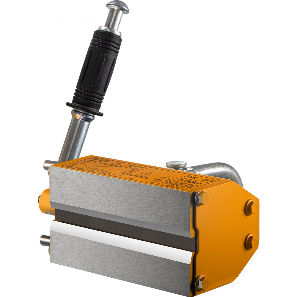 VEVOR Elevador Magnético de Acero de 1,000kg, Imán de Elevación de Grúa de Elevación, de Alta Resistencia Amarillo, Elevador Magnético con Imán Duradero Flexible, Levantamiento Magnético