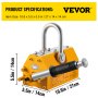 VEVOR Elevador Magnético de Acero de 1,000kg, Imán de Elevación de Grúa de Elevación, de Alta Resistencia Amarillo, Elevador Magnético con Imán Duradero Flexible, Levantamiento Magnético