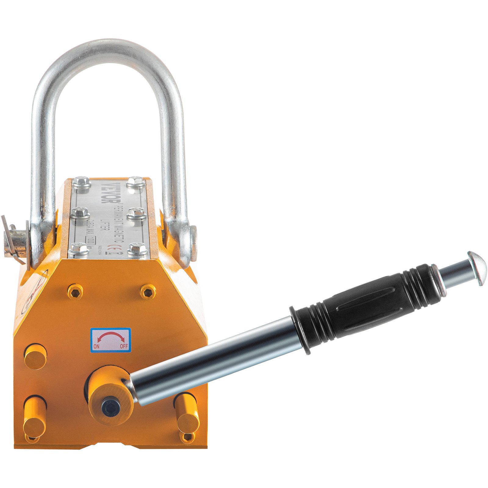 VEVOR Elevador Magnético de Acero de 1,000kg, Imán de Elevación de Grúa de Elevación, de Alta Resistencia Amarillo, Elevador Magnético con Imán Duradero Flexible, Levantamiento Magnético