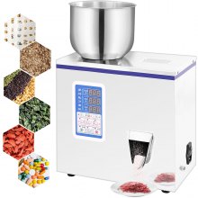 VEVOR Máquina de Llenado de Polvo, 2-100 g 10-20 bolsas/min Máquina Automática de Llenado, 50 W Llenadora Automática con Panel de Control Inteligente para Harina, Polvo Cafetero/ Comestible/ Químico