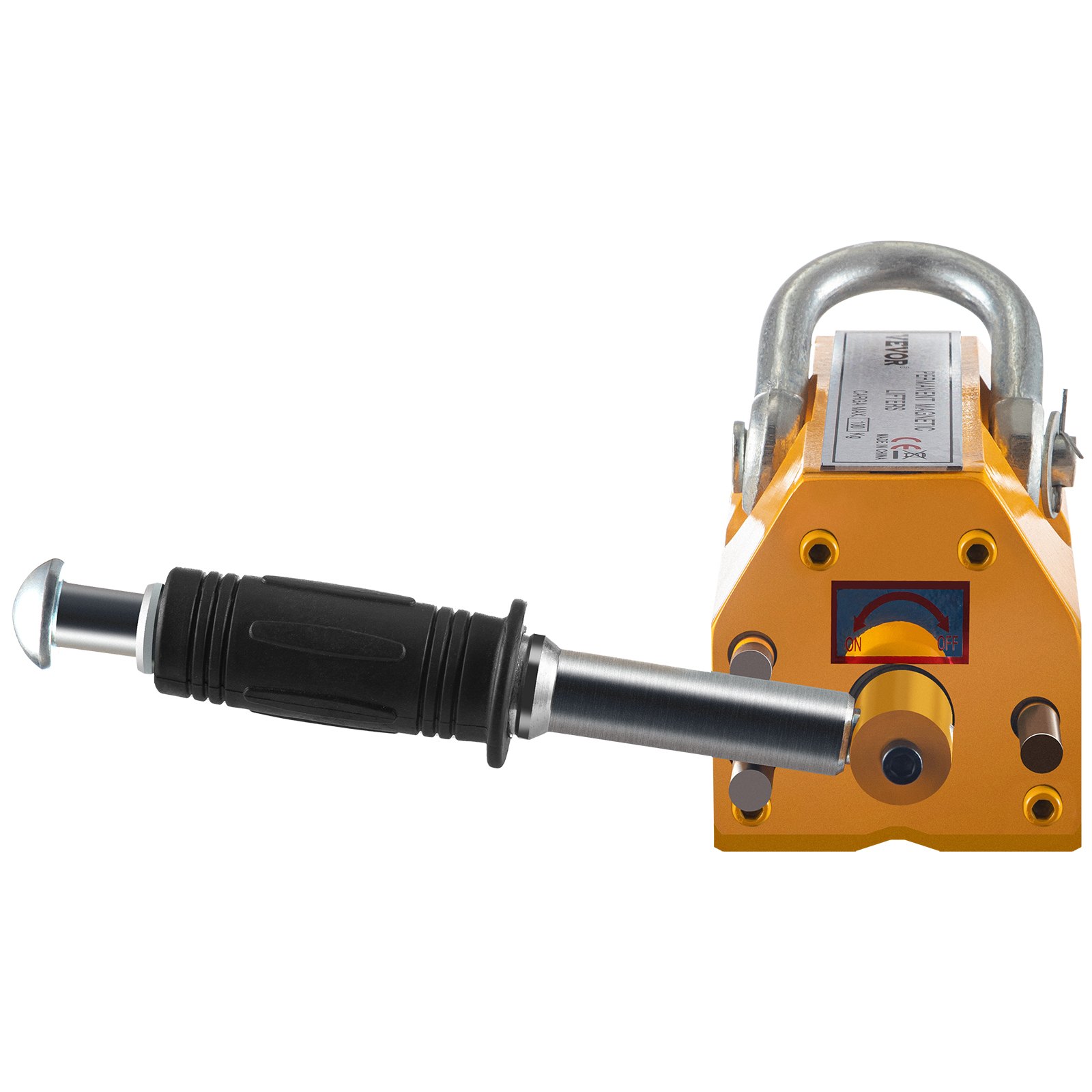 VEVOR Imán Cabrestantes Permanente Magnético 100KG, Elevador Magnético de Acero Amarillo, de Alta Resistencia Amarillo, Elevador Magnético con Imán Duradero Flexible, Levantamiento Magnético