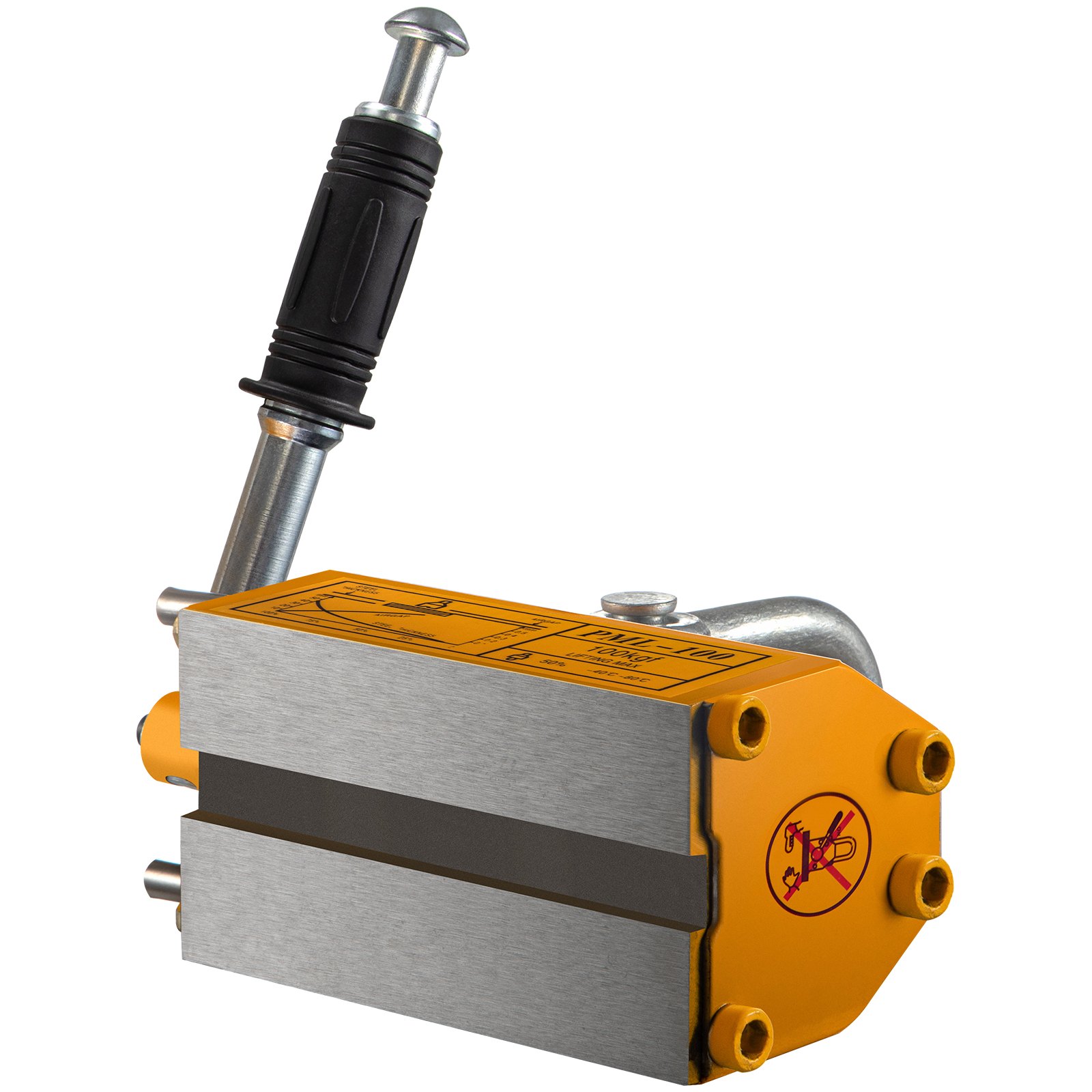 VEVOR Imán Cabrestantes Permanente Magnético 100KG, Elevador Magnético de Acero Amarillo, de Alta Resistencia Amarillo, Elevador Magnético con Imán Duradero Flexible, Levantamiento Magnético
