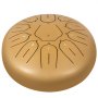 VEVOR Tambor de Lengua de Acero 11 Notas, Handpan de 25 cm, Tambor de Acero Colgante Dorado, Instrumentos de Percusión de Tambores de Acero con Bolsa, Libro, Mazas y Soporte de Mazo