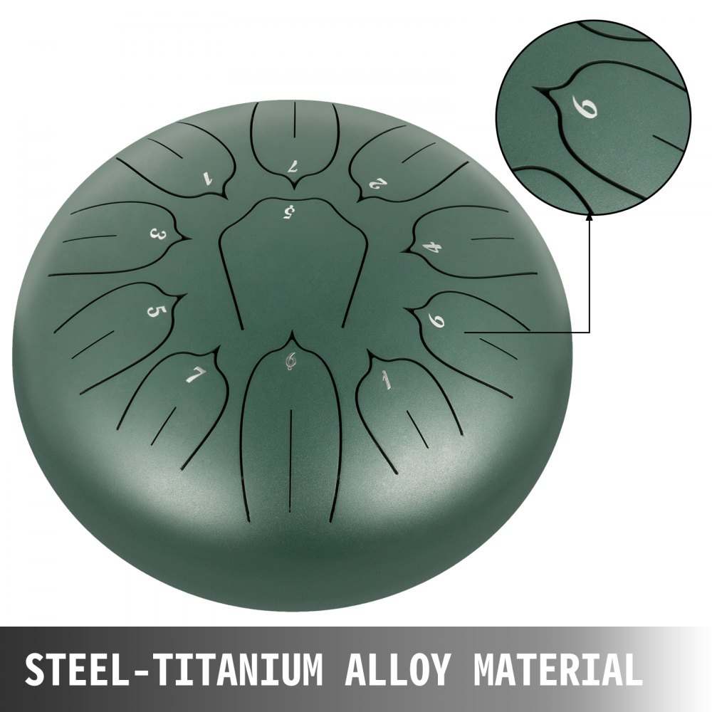 VEVOR 10\'\' Acero Tambor De Lengua Handpan D Mayor 11 Notas Tankdrum Con Bolso Mazos