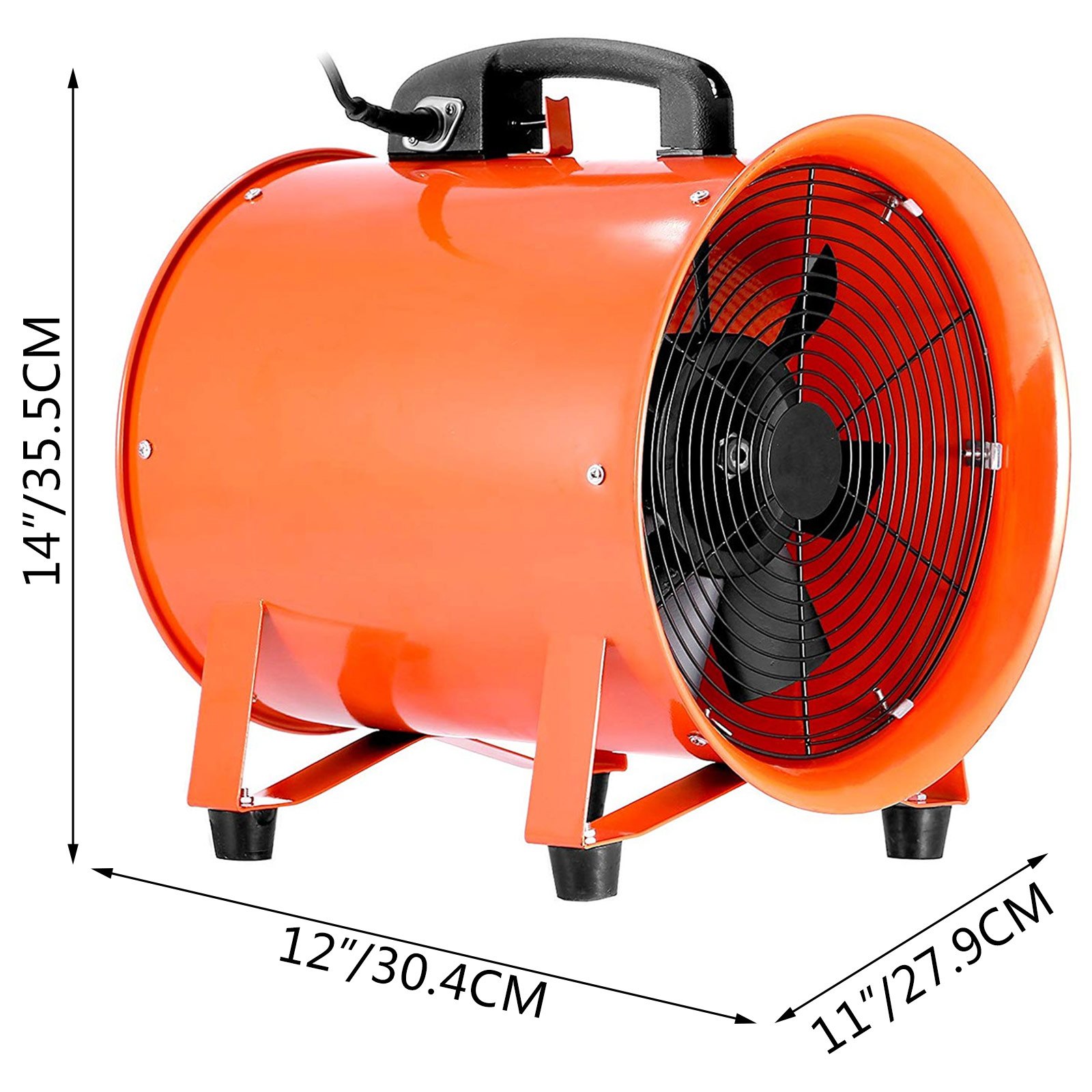 Ventilador Industrial De 10" Soplador Portátil De 250mm Velocidad 2800-3300rpm