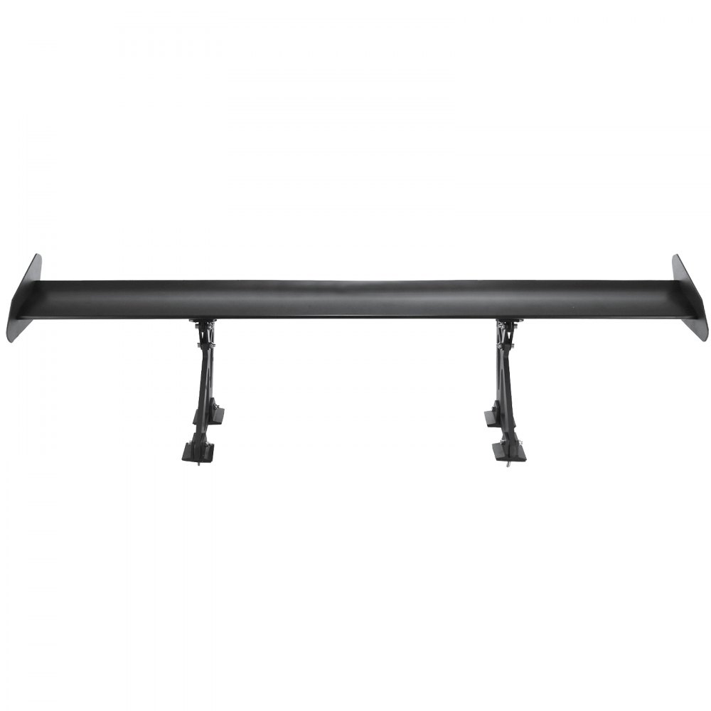 BuoQua Alerón de Alas Traseras GT, de Aleación de Aluminio Spoiler Trasero Universal Único con Una Sola Cubierta Alerón Trasero Aerodinámico, Negro Ligero, con Soportes Ajustables para Automóviles