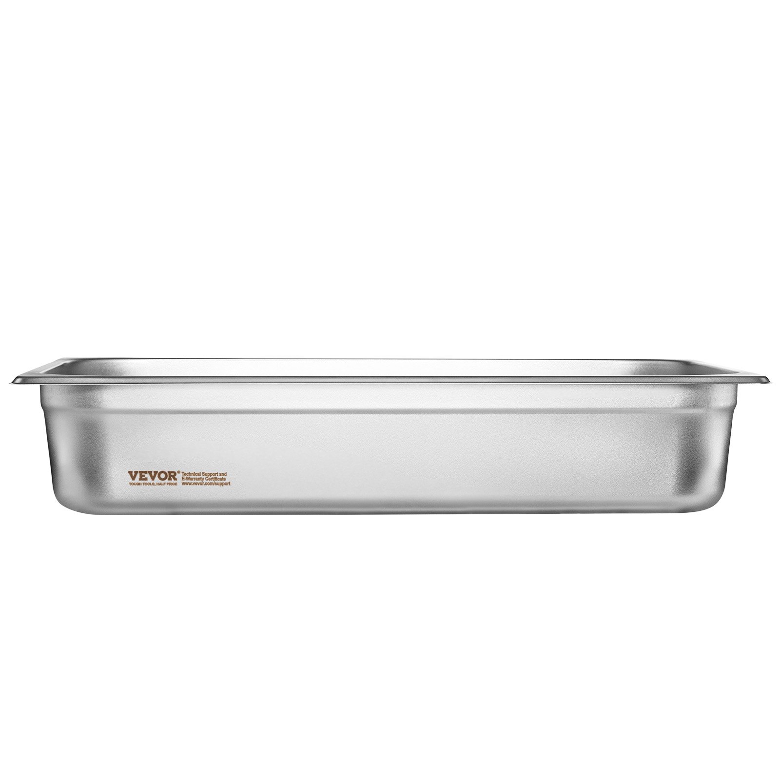 VEVOR Paquete de 6 Sartenes de Hotel, Sartén de Vapor Antiatasco de Tamaño Completo, Acero Inoxidable de 0,8 mm de Espesor, para Catering, para Industrial y Científico, 530 x 326 x 107 mm, Plata
