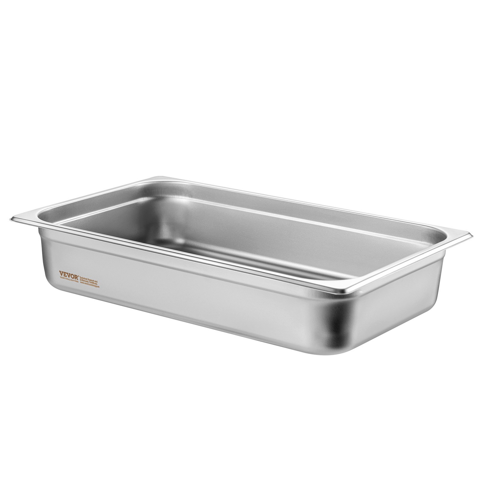 VEVOR Paquete de 4 sartenes de hotel, sartén de vapor antiatasco de tamaño completo con tapa, sartén de mesa de vapor de acero inoxidable de 0,8 mm de espesor, sartén de mesa comercial de 4 pulgadas de profundidad, sartén de almacenamiento de alimentos para catering, para industrial y científico