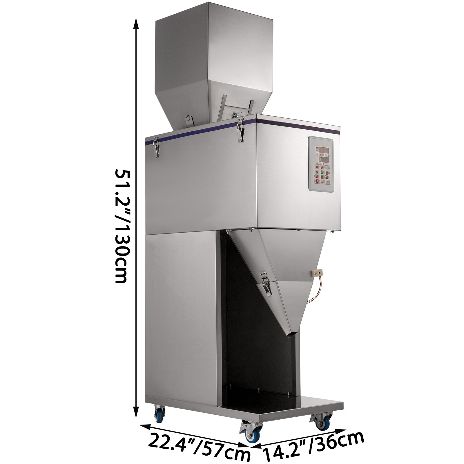 VEVOR Máquina de Llenado de Polvo 10-1200 g, Máquina Empacadora de Polvo Automática 10-18 Bolsas/min, Máquina de Llenado de Polvo Pesaje Automático y Llenado con Tolva de Capacidad 25 kg Poder 180 W