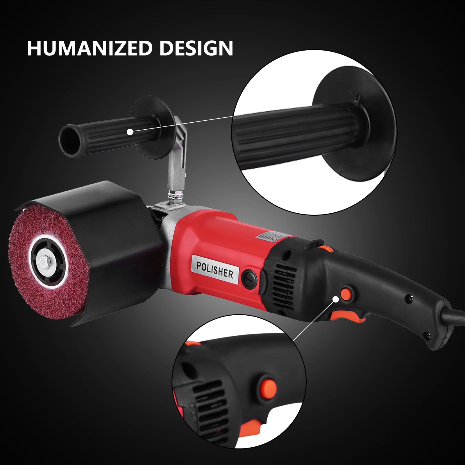1200w Lijadora Pulidora Eléctrica Velocidad 3000rpm Amoladora Máquina De Bruñido