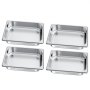 VEVOR Recipiente Gastronorm Reutilizable 1/2 Tamaño, Bandeja de Empanado de Acero Inoxidable, Contenedor de Alimentos para Fiestas, Catering, Restaurantes y Bufés, 325 x 265 x 64 mm, 4 uds, 3,8 L