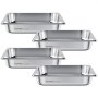 VEVOR Recipiente Gastronorm Reutilizable 1/2 Tamaño, Bandeja de Empanado de Acero Inoxidable, Contenedor de Alimentos para Fiestas, Catering, Restaurantes y Bufés, 325 x 265 x 64 mm, 4 uds, 3,8 L
