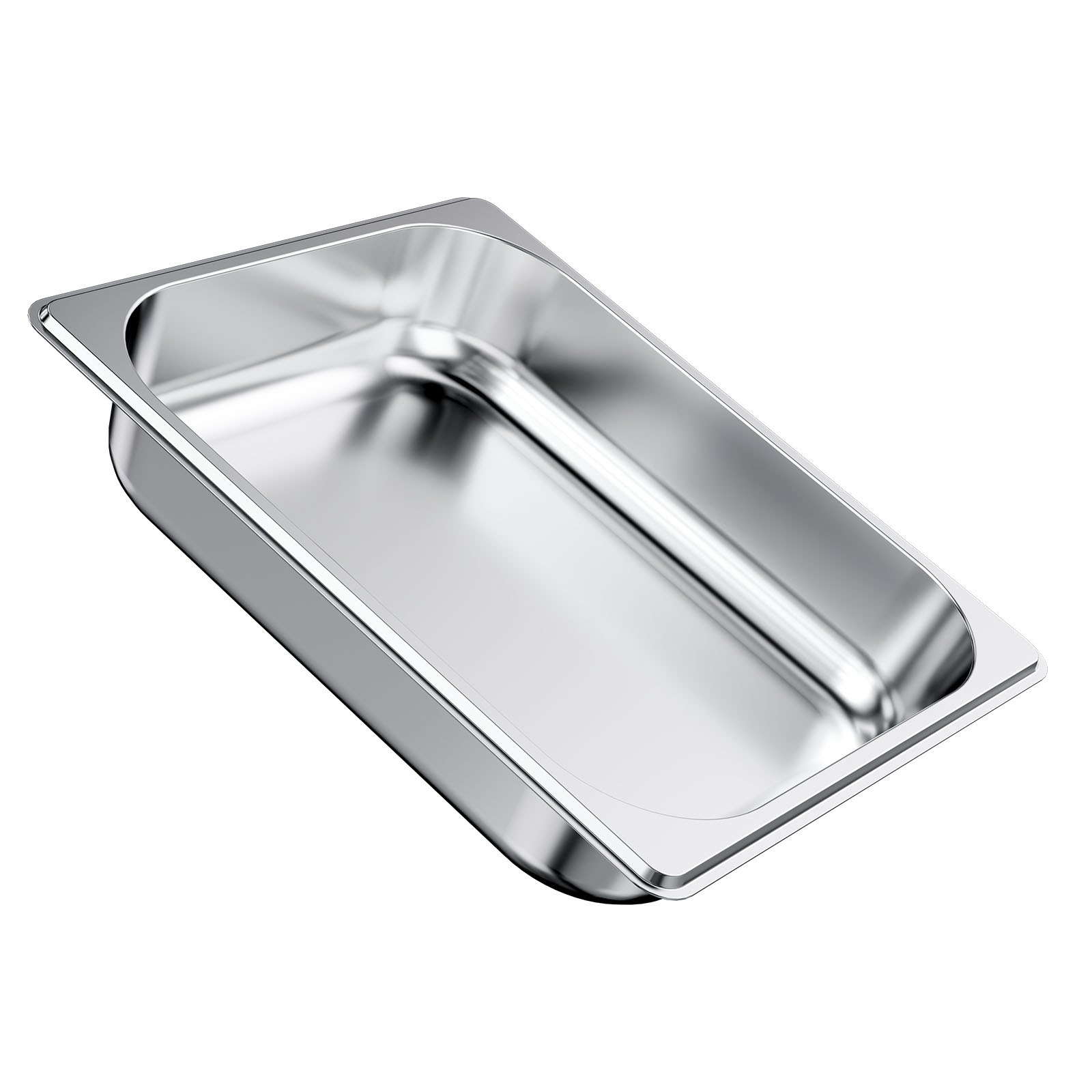 VEVOR Recipiente Gastronorm Reutilizable 1/2 Tamaño, Bandeja de Empanado de Acero Inoxidable, Contenedor de Alimentos para Fiestas, Catering, Restaurantes y Bufés, 325 x 265 x 64 mm, 4 uds, 3,8 L