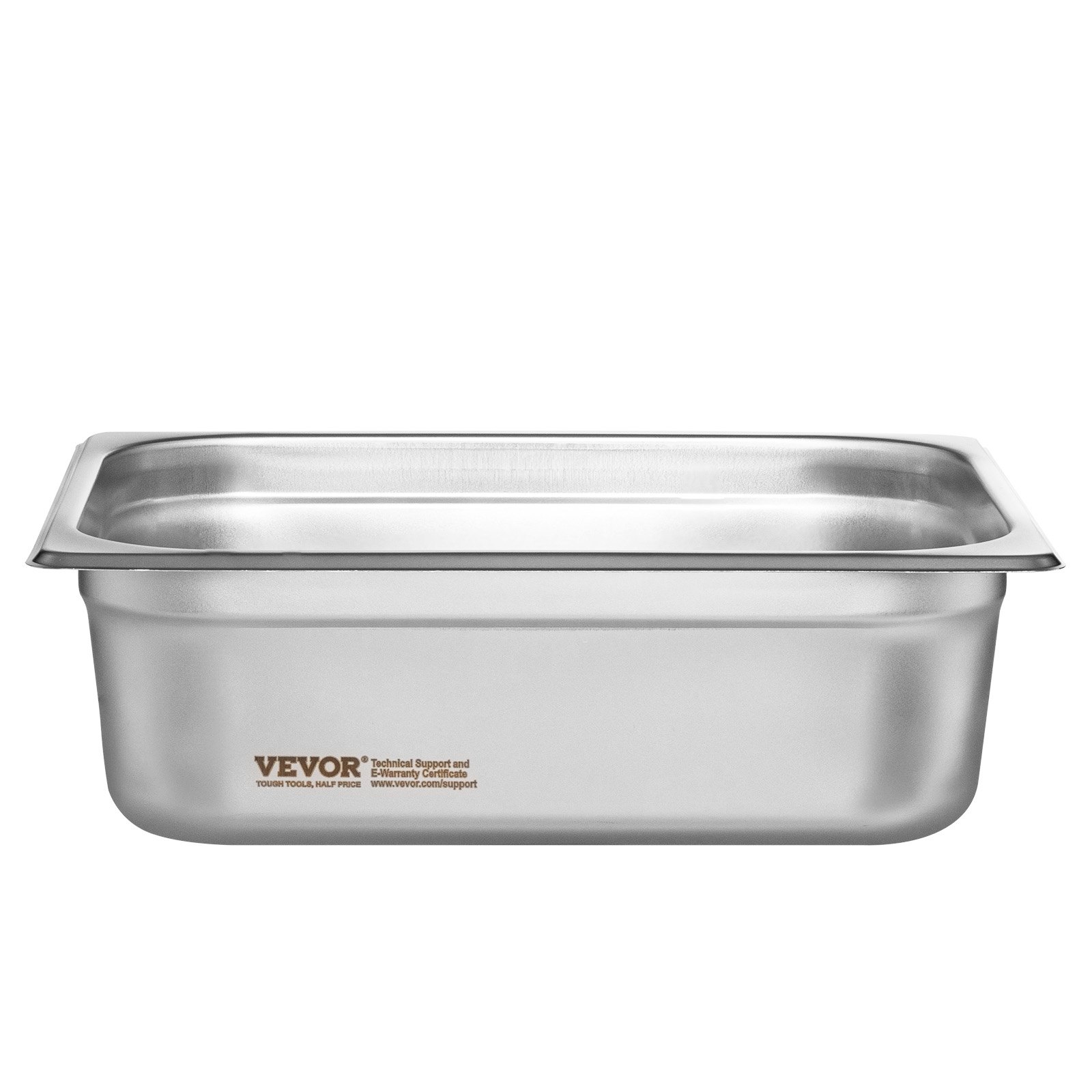 VEVOR Paquete de 8 sartenes de hotel, sartén de vapor antiatasco de tamaño 1/2 con tapa, sartén de mesa de vapor de acero inoxidable de 0,8 mm de espesor, sartén de mesa comercial de 4 pulgadas de profundidad, sartén de almacenamiento de alimentos para catering, para industrial y científico
