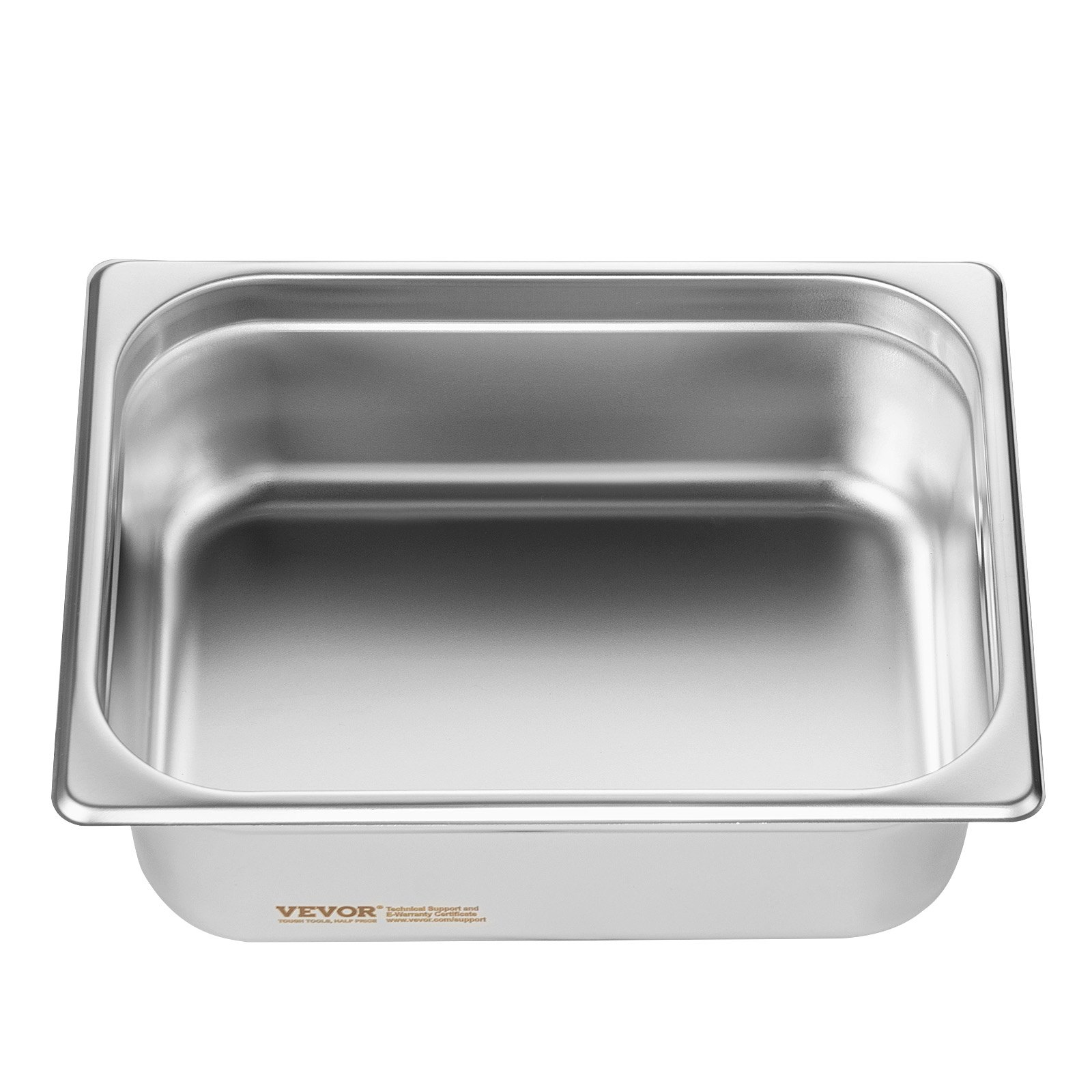 VEVOR Paquete de 8 sartenes de hotel, sartén de vapor antiatasco de tamaño 1/2 con tapa, sartén de mesa de vapor de acero inoxidable de 0,8 mm de espesor, sartén de mesa comercial de 4 pulgadas de profundidad, sartén de almacenamiento de alimentos para catering, para industrial y científico