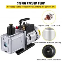 VEVOR Bomba de Vacío de Aire Acondicionado de 2 Etapas 12 CFM 1 HP 340 L/min