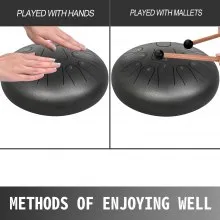 VEVOR Handpans de acero de 30cm 13 notas Tambor De Lengüeta Pistola Con Bolso Mazos